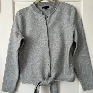 J. Crew Gray Snap Closure Sweatshirt with Front Tie